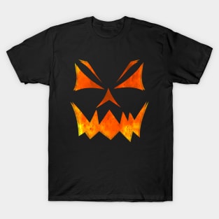 Pumpkin Horror Face Crazy Halloween Pumpkin Jack-O Lantern - Toothy Grin - Scary Glow Smile T-Shirt